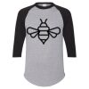 Unisex Three-Quarter Raglan Sleeve Baseball Jersey T-Shirt Thumbnail