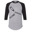 Unisex Three-Quarter Raglan Sleeve Baseball Jersey T-Shirt Thumbnail