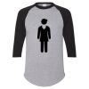 Unisex Three-Quarter Raglan Sleeve Baseball Jersey T-Shirt Thumbnail