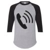 Unisex Three-Quarter Raglan Sleeve Baseball Jersey T-Shirt Thumbnail