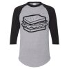 Unisex Three-Quarter Raglan Sleeve Baseball Jersey T-Shirt Thumbnail