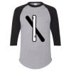 Unisex Three-Quarter Raglan Sleeve Baseball Jersey T-Shirt Thumbnail