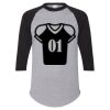 Unisex Three-Quarter Raglan Sleeve Baseball Jersey T-Shirt Thumbnail