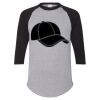 Unisex Three-Quarter Raglan Sleeve Baseball Jersey T-Shirt Thumbnail